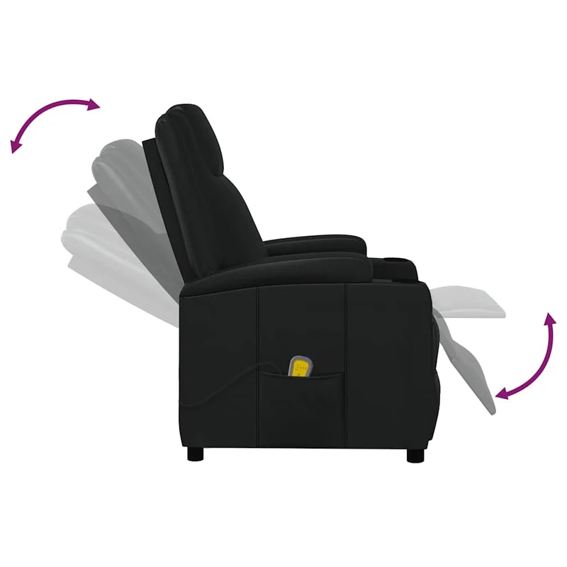 Massage Chair Black Faux Leather