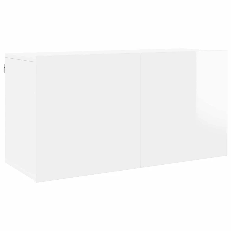 5 Piece TV Wall Units White Engineered Wood