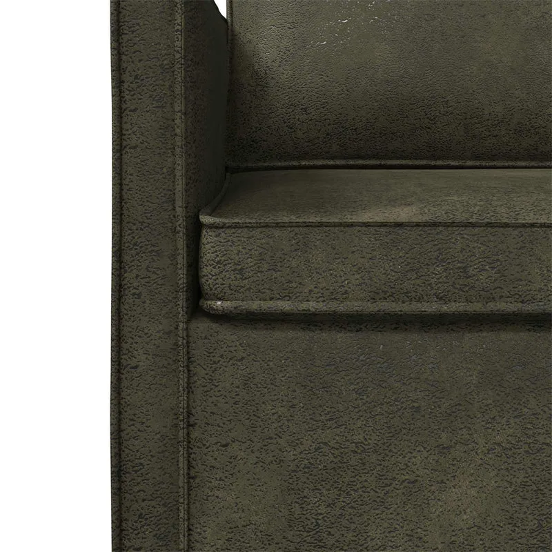 Sofa Set 2 pcs Army Green Faux Suede Fabric