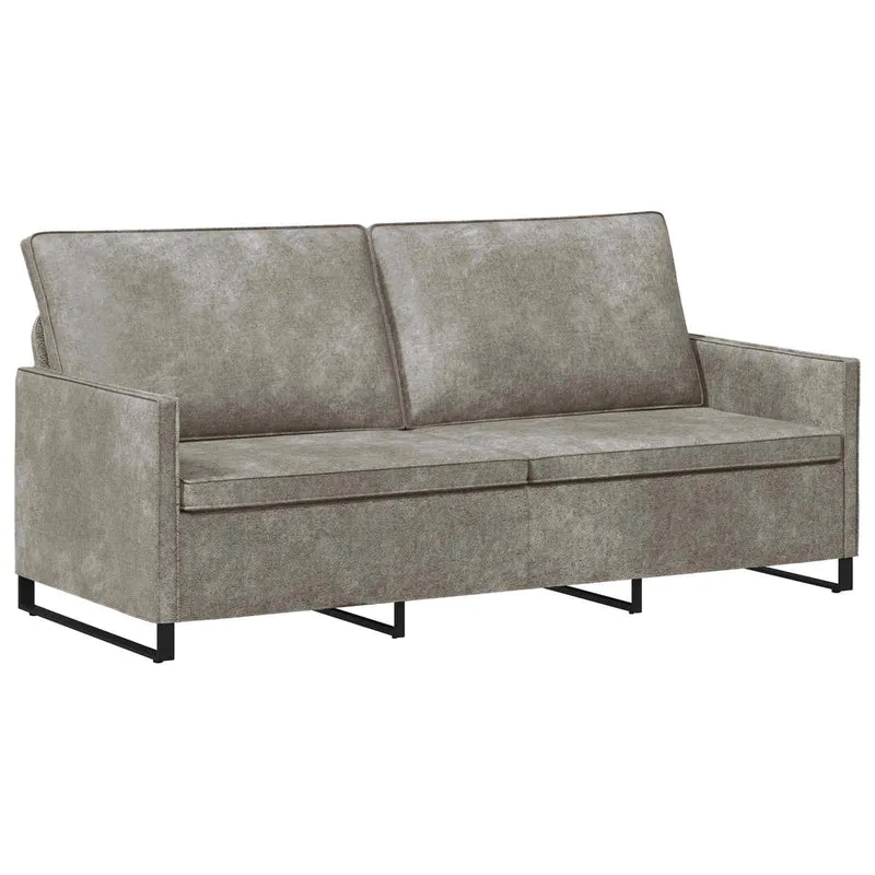 Sofa Set 2 pcs Light Grey Faux Suede Fabric