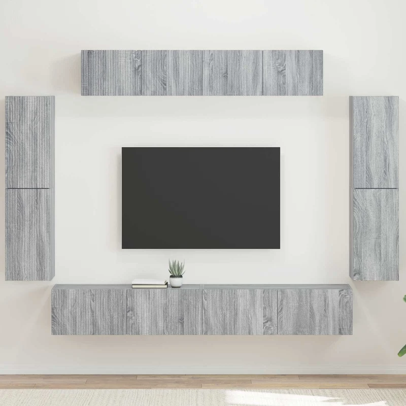 TV Cabinet 8 pcs Grey Sonoma Engineered Wood
