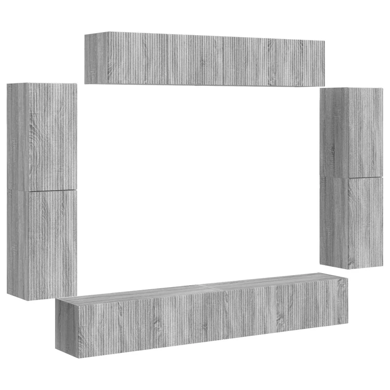 TV Cabinet 8 pcs Grey Sonoma Engineered Wood