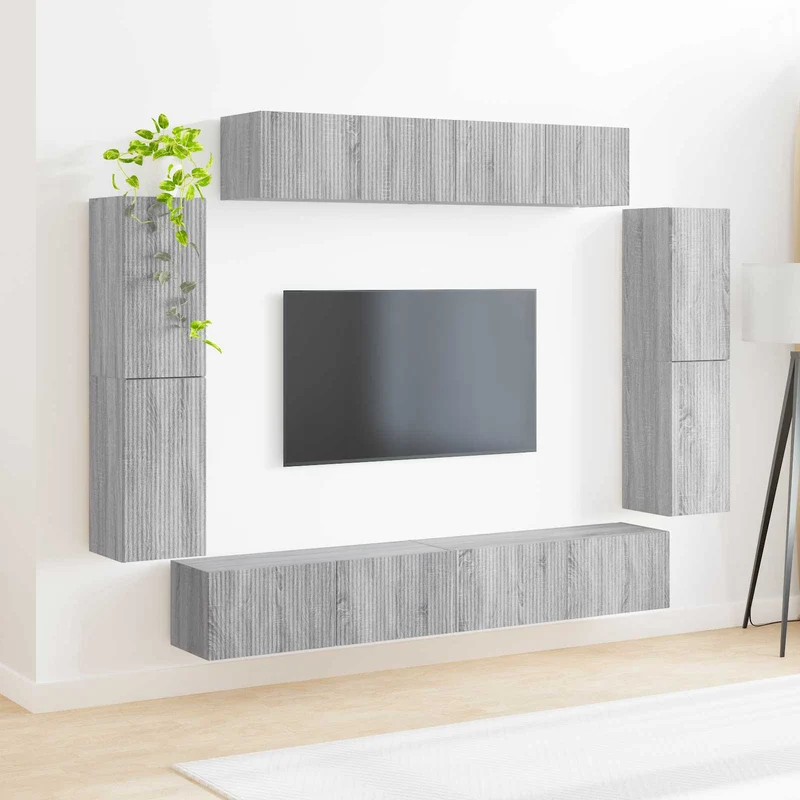 TV Cabinet 8 pcs Grey Sonoma Engineered Wood