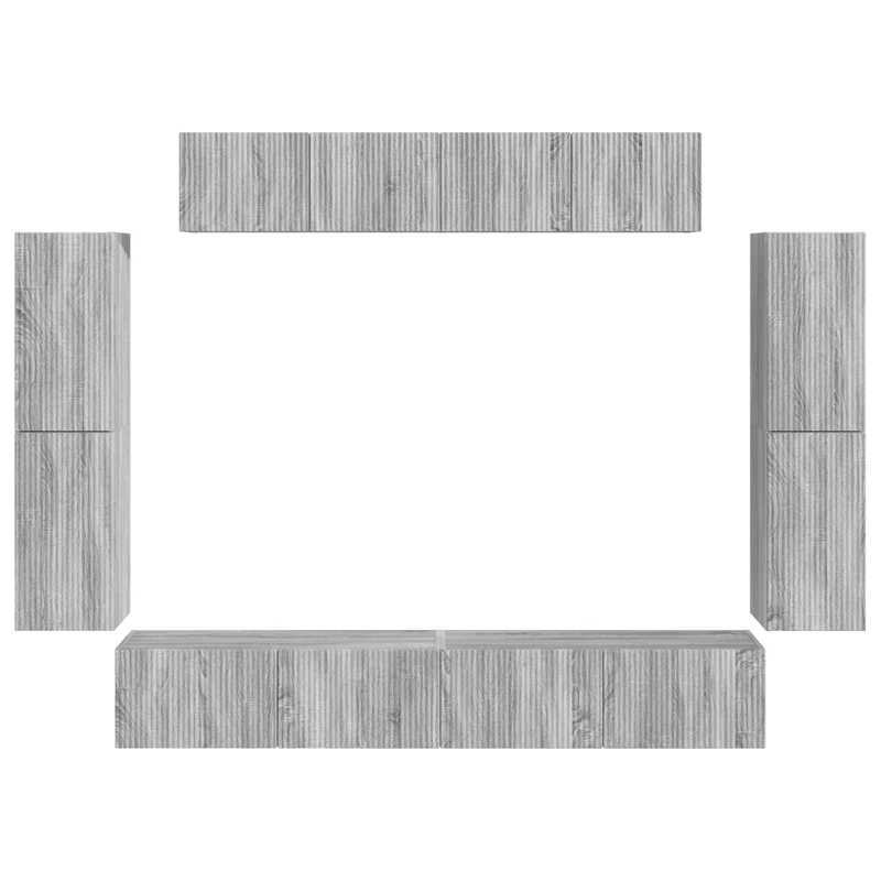 TV Cabinet 8 pcs Grey Sonoma Engineered Wood