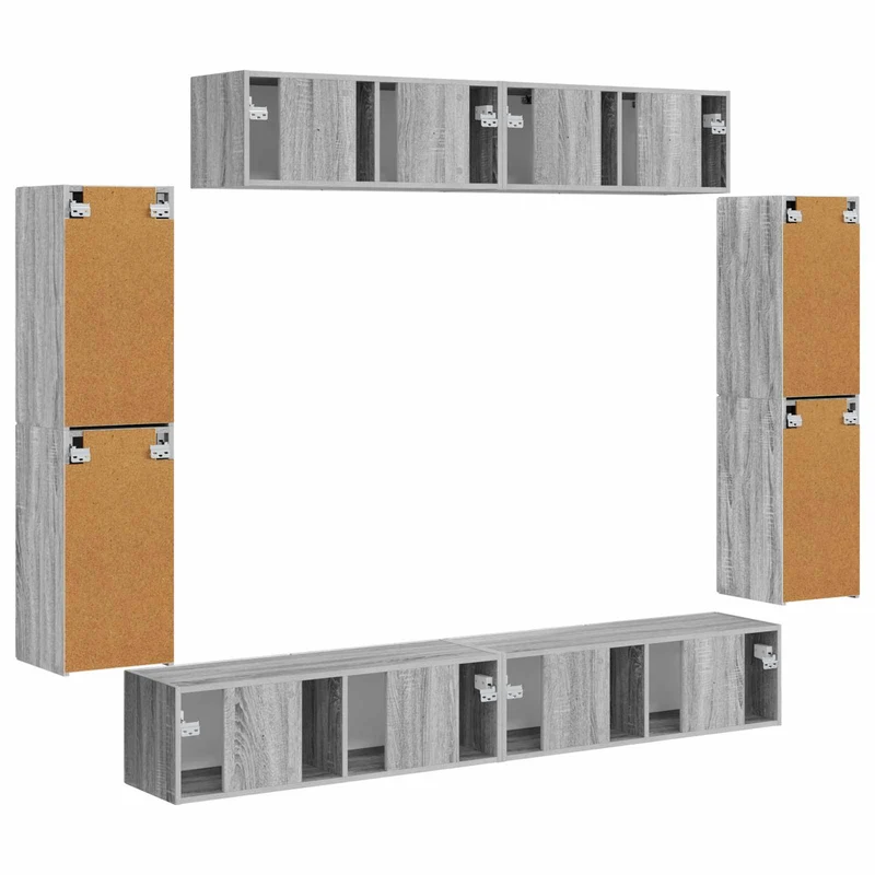 TV Cabinet 8 pcs Grey Sonoma Engineered Wood