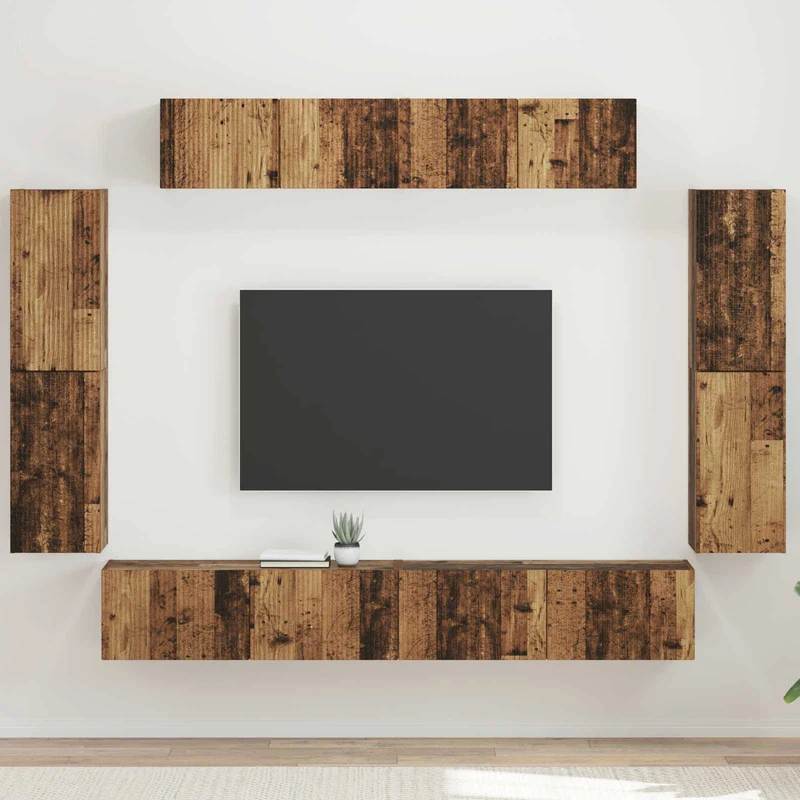 TV Cabinet 8 pcs Old Wood