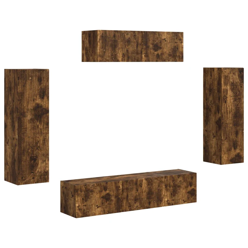 TV Cabinet 5 pcs Smoked Oak
