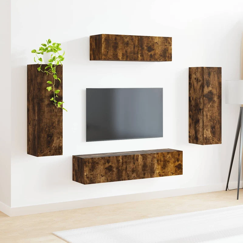 TV Cabinet 5 pcs Smoked Oak