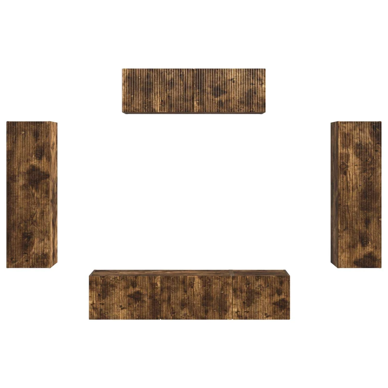 TV Cabinet 5 pcs Smoked Oak