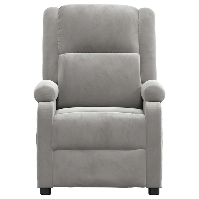 Massage Chair Light Grey Velvet