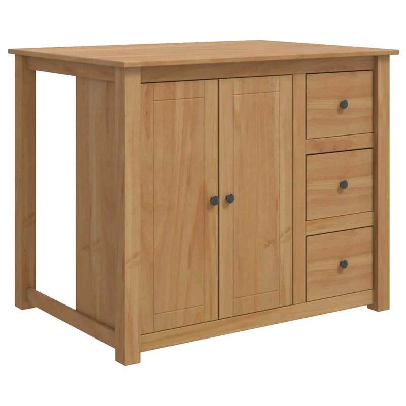Kitchen Island Set PANAMA Honey Wax 112 x 77 x 90 cm Solid-Pine