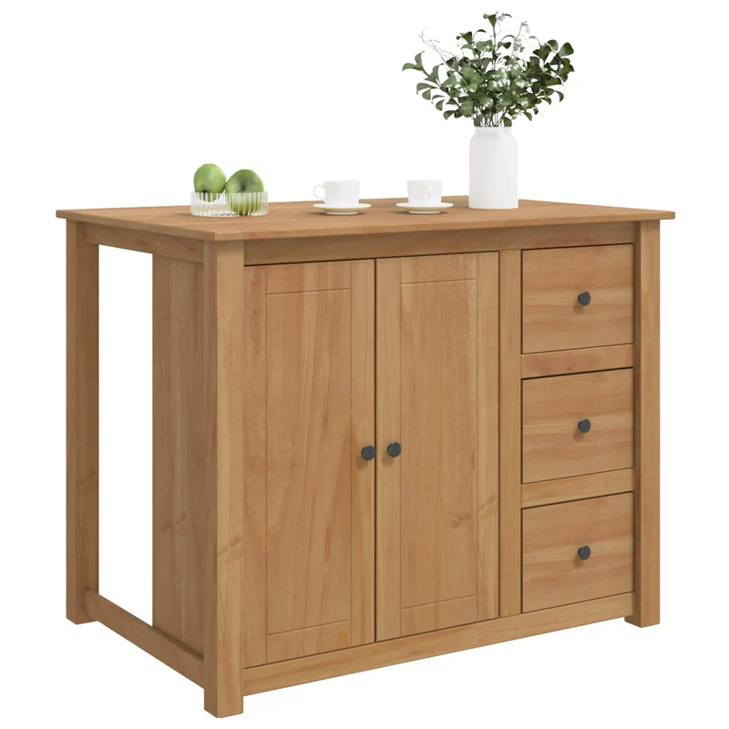 Kitchen Island Set PANAMA Honey Wax 112 x 77 x 90 cm Solid-Pine