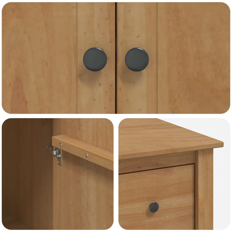 Kitchen Island Set PANAMA Honey Wax 112 x 77 x 90 cm Solid-Pine