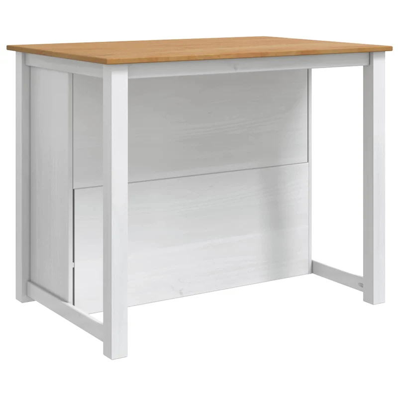 Kitchen Island Set PANAMA White and Honey Wax 112 x 77 x 90 cm