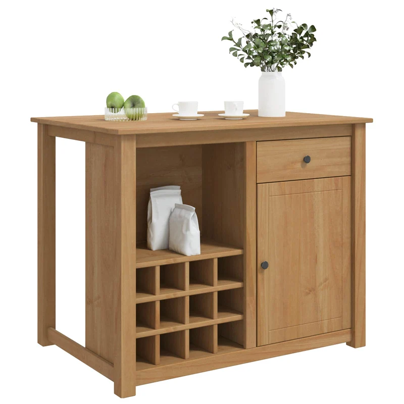 Kitchen Island Set PANAMA Honey Wax 112 x 77 x 90 cm Solid-Pine