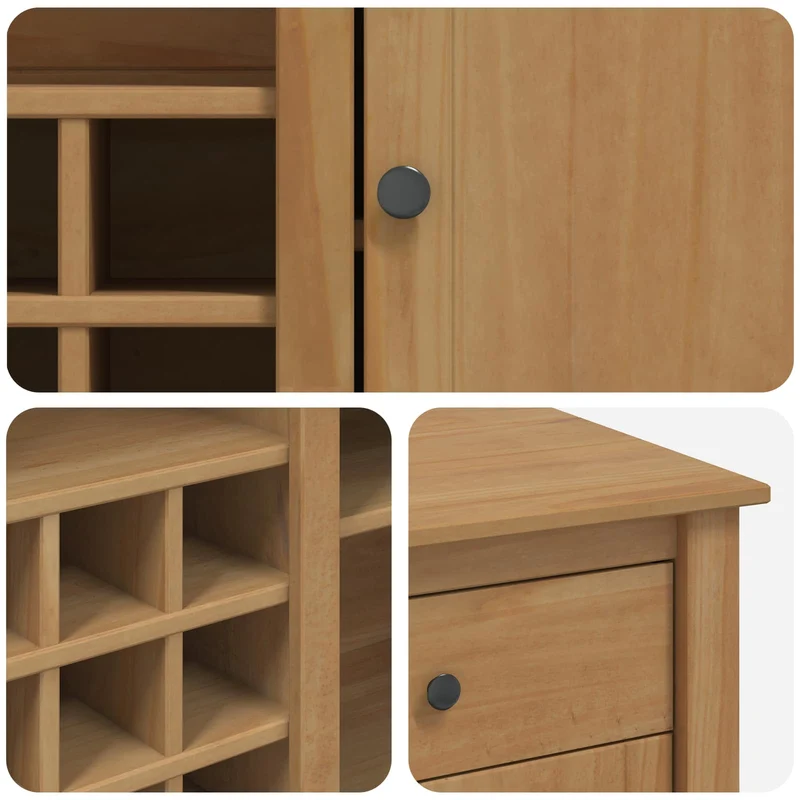 Kitchen Island Set PANAMA Honey Wax 112 x 77 x 90 cm Solid-Pine
