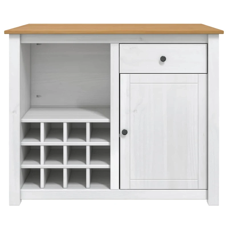 Kitchen Island Set PANAMA White and Honey Wax 112 x 77 x 90 cm