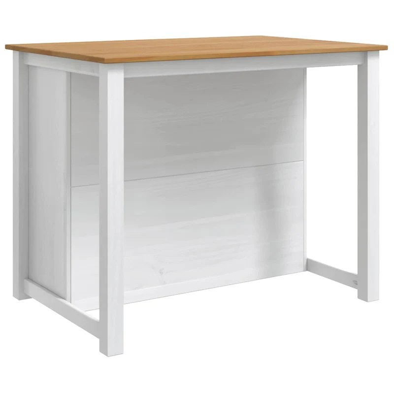 Kitchen Island Set PANAMA White and Honey Wax 112 x 77 x 90 cm
