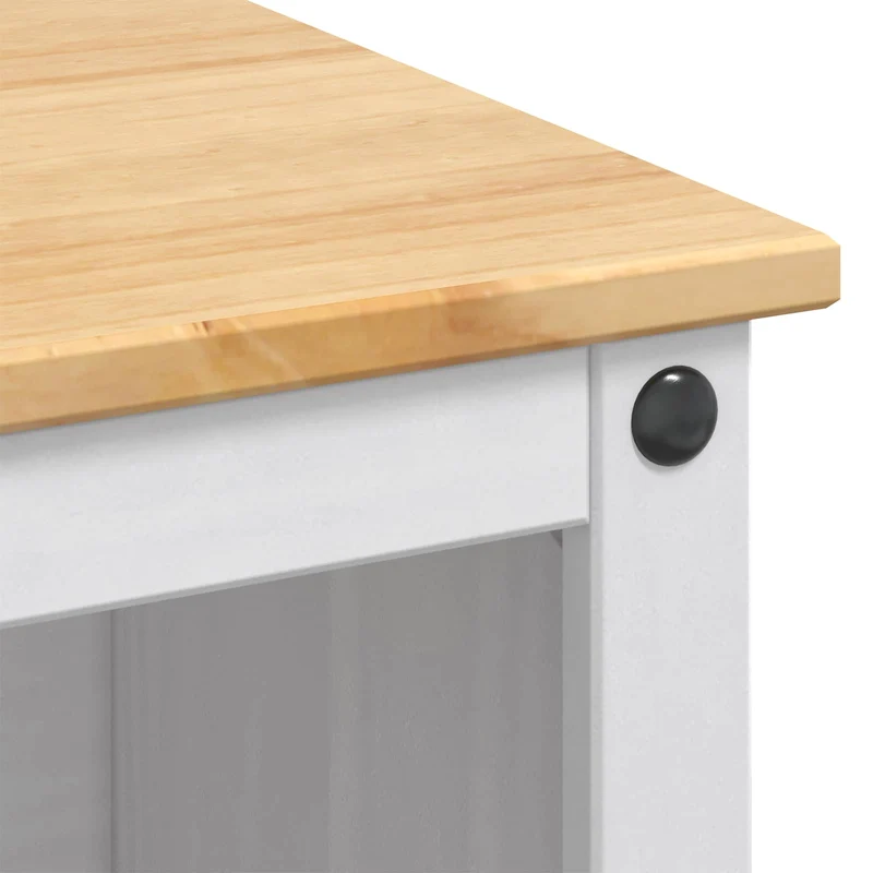 Kitchen Island Set 3 pcs White and Honey Wax 112 x 77 x 91.5 cm