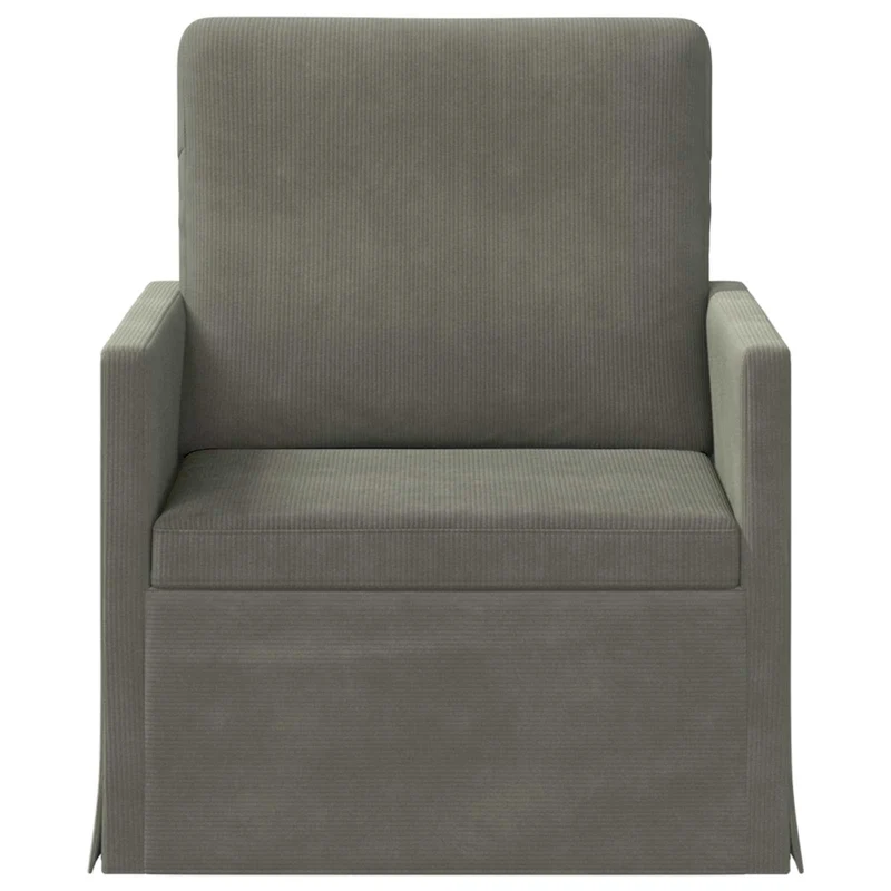 Armchair Light Grey 70 x 81 x 82 cm Corduroy Fabric