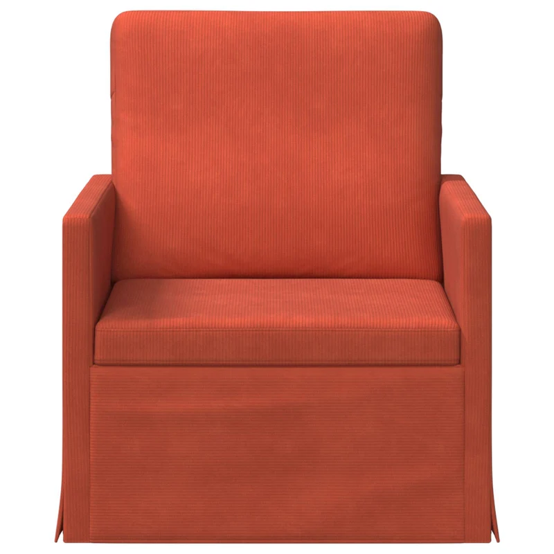 Armchair Red Orange 70 x 81 x 82 cm Corduroy Fabric