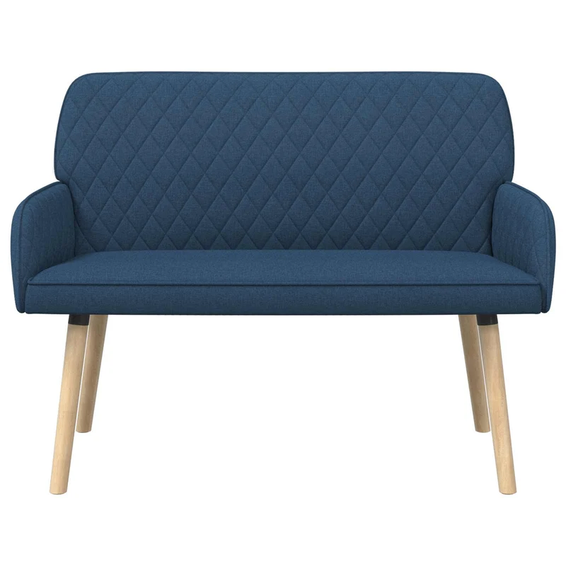 2 Seater Sofa with Solid Wood Legs 2-Seater Blue Linen Fabric