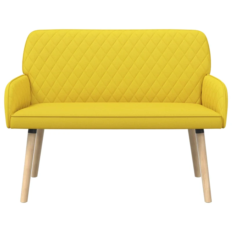 2 Seater Sofa with Solid Wood Legs 2-Seater Light Yellow