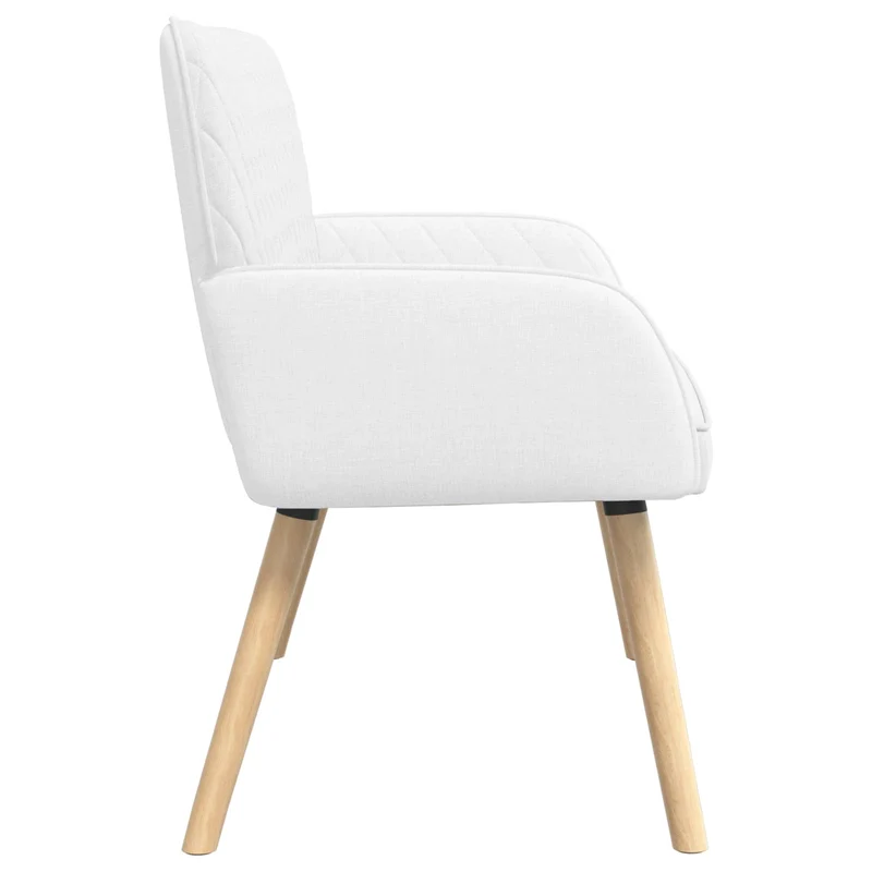 2 Seater Sofa with Solid Wood Legs 2-Seater White Linen Fabric