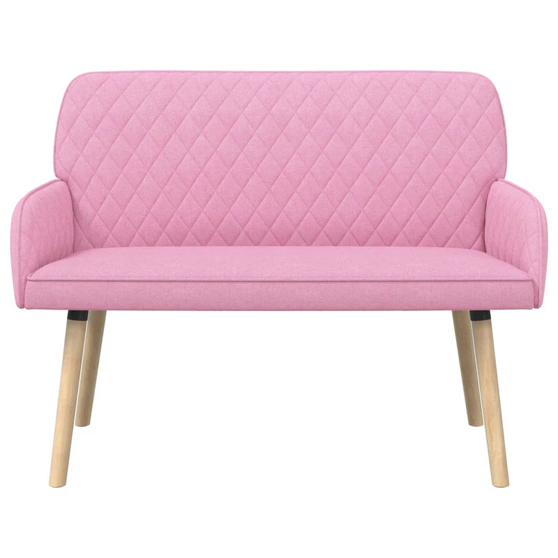 2 Seater Sofa with Solid Wood Legs 2-Seater Pink Linen Fabric