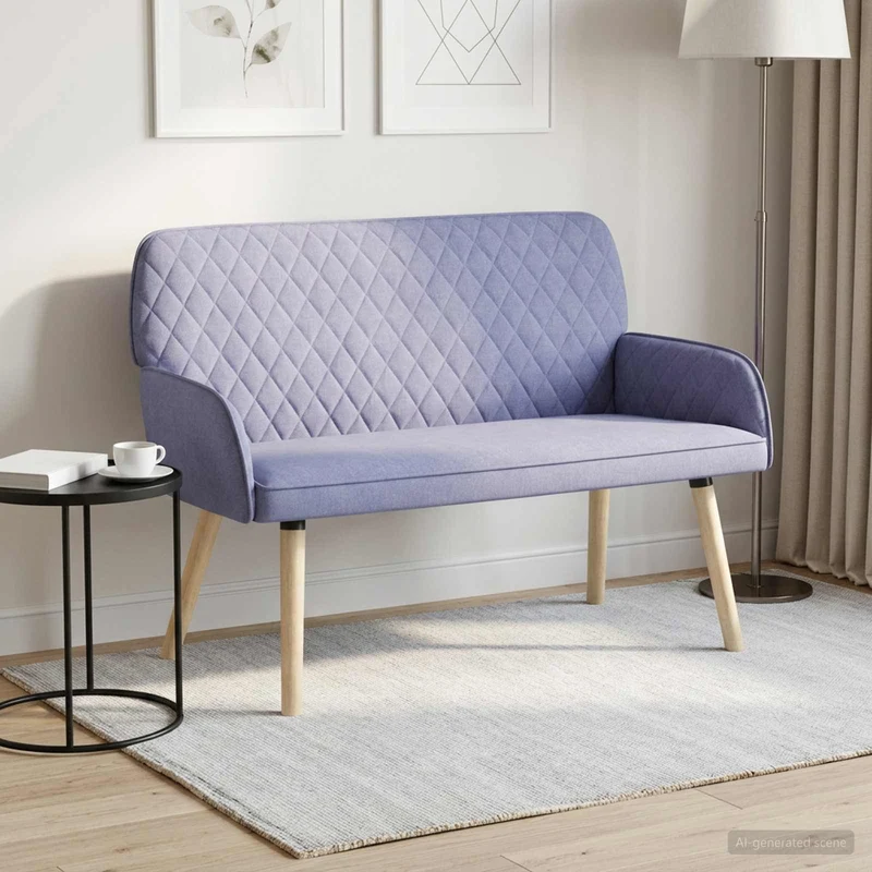 2 Seater Sofa with Solid Wood Legs 2-Seater Jeans Blue