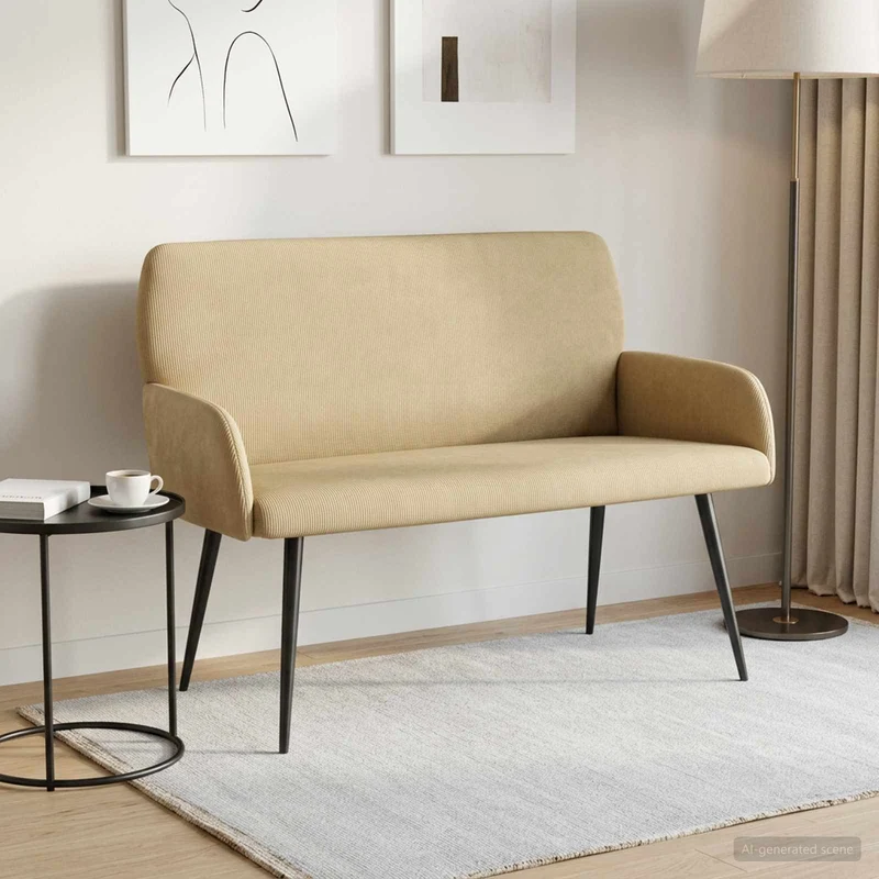 2 Seater Sofa with Metal Legs 2-Seater Grey Green