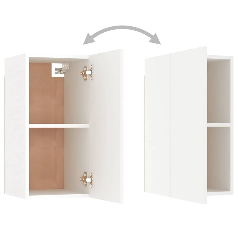 7 Piece TV Cabinet Set White Engineered Wood