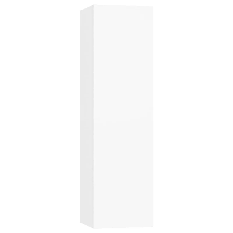 7 Piece TV Cabinet Set White Engineered Wood
