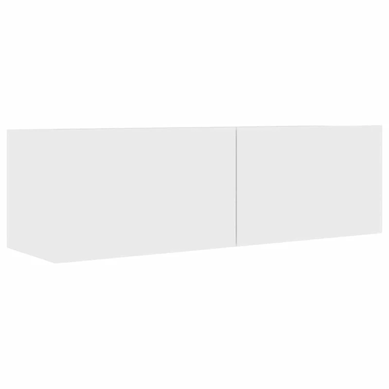 4 Piece TV Cabinet Set White Engineered Wood