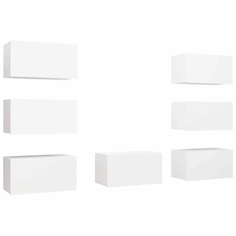 7 Piece TV Cabinet Set White 30,5x30x60 cm Engineered Wood