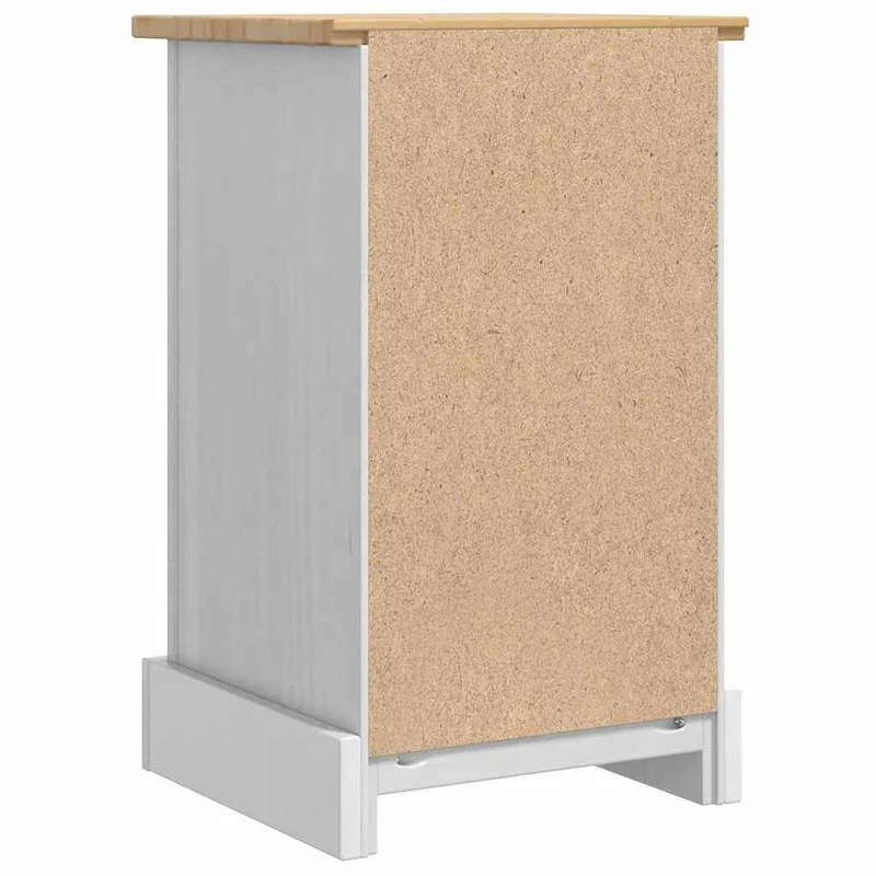 Bedside Table CORONA White 35 x 32.5 x 58 cm Solid Pine Wood