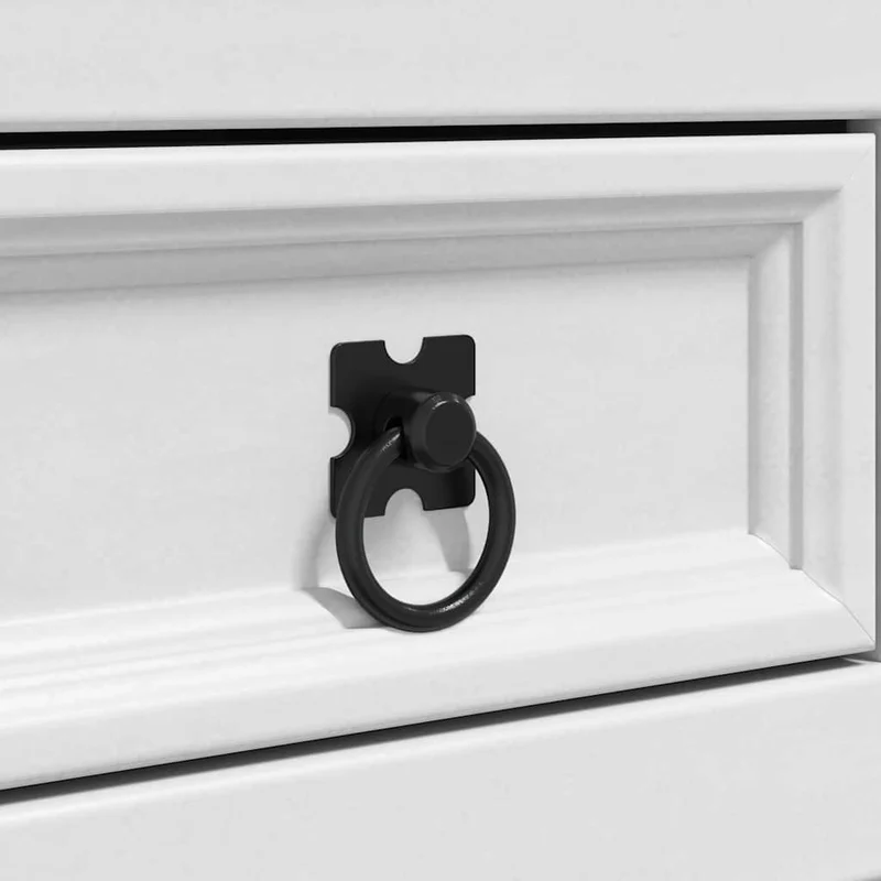 Bedside Table CORONA White 35 x 32.5 x 58 cm Solid Pine Wood