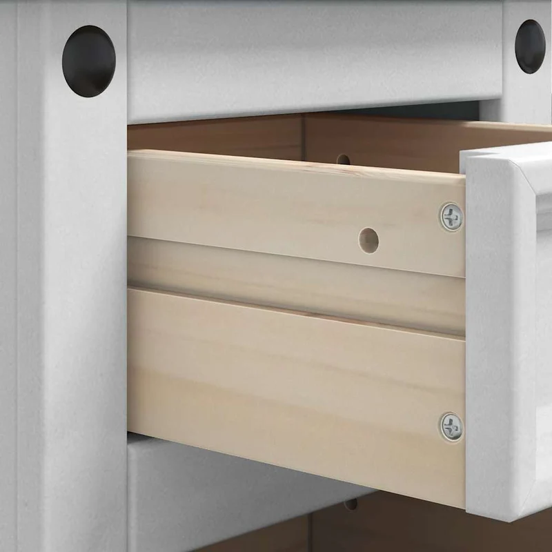 Bedside Table CORONA White 35 x 32.5 x 58 cm Solid Pine Wood