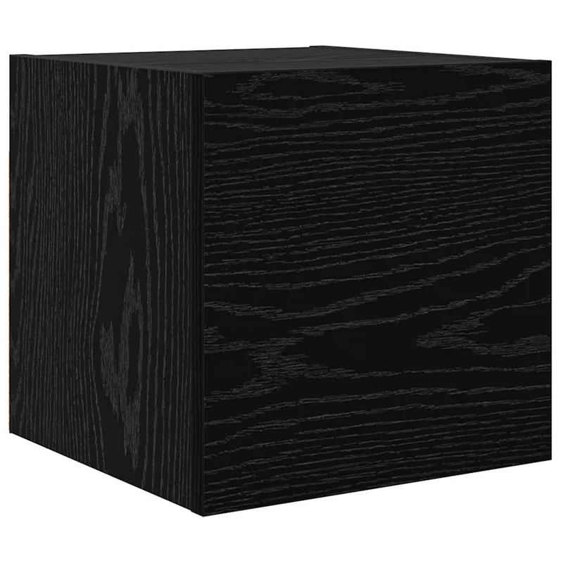 TV Cabinet Set 9 pcs Black Oak Engineered Wood