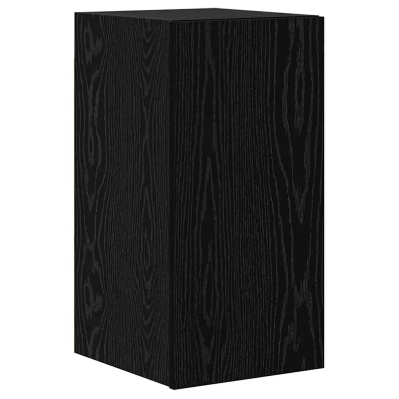 TV Cabinet Set 9 pcs Black Oak Engineered Wood