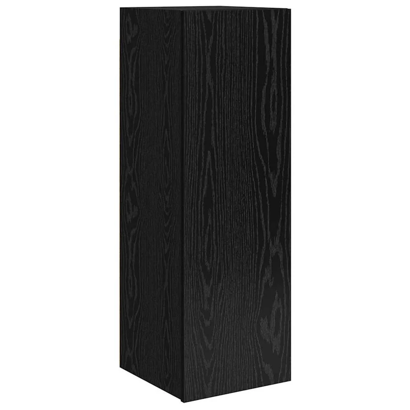 TV Cabinet Set 9 pcs Black Oak Engineered Wood