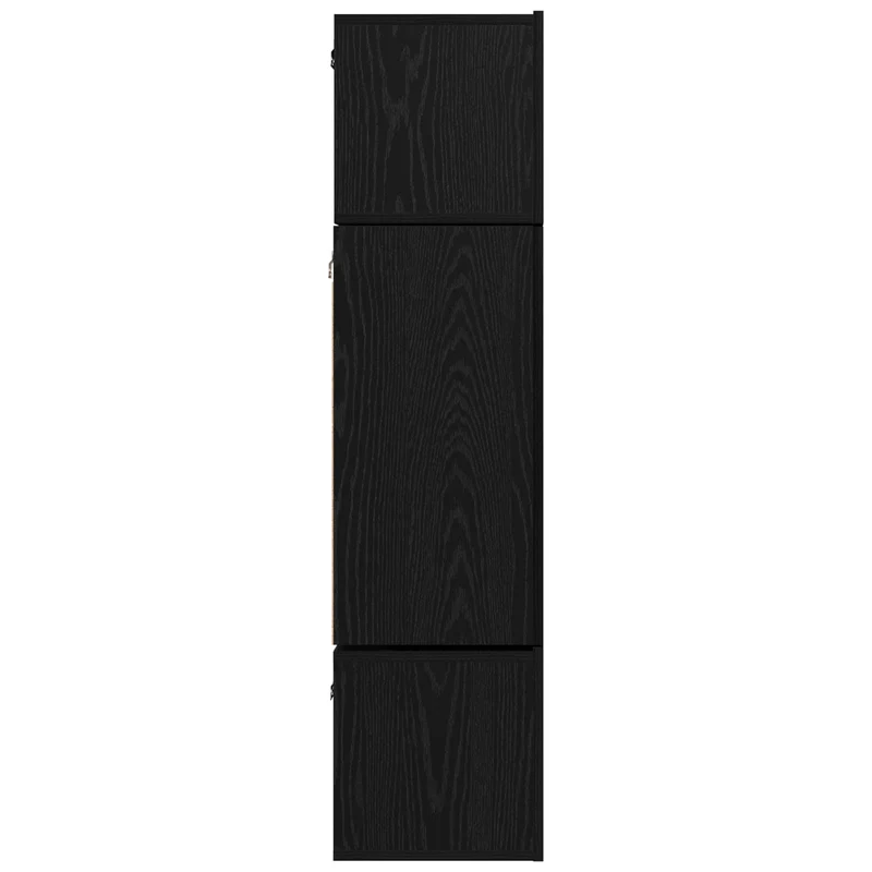 TV Cabinet Set 6 pcs Black Oak Engineered Wood
