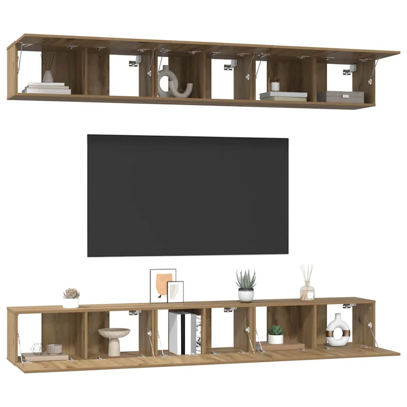 TV Cabinet Set 6 pcs Artisan Oak Engineered Wood