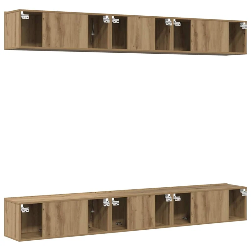 TV Cabinet Set 6 pcs Artisan Oak Engineered Wood