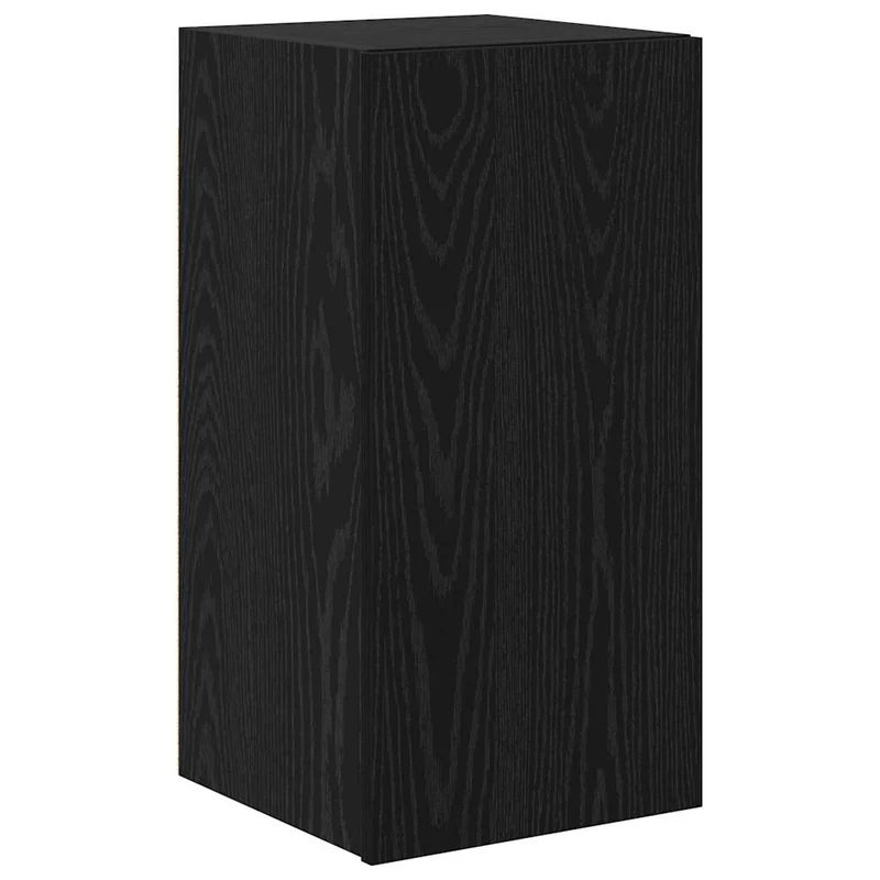 TV Cabinet Set 9 pcs Black Oak Engineered Wood