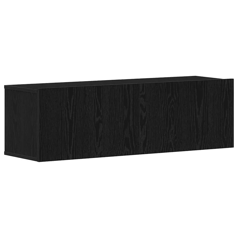 TV Cabinet Set 9 pcs Black Oak Engineered Wood
