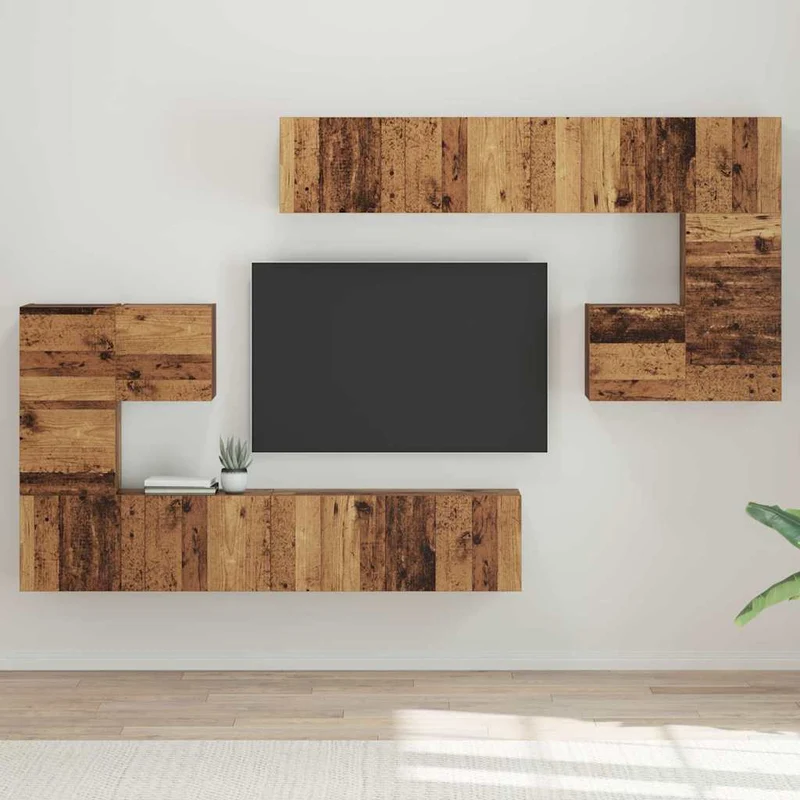 TV Units 4 pcs Old Wood Engineered wood