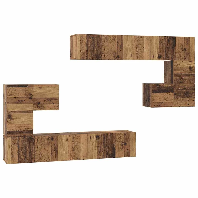 TV Units 4 pcs Old Wood Engineered wood