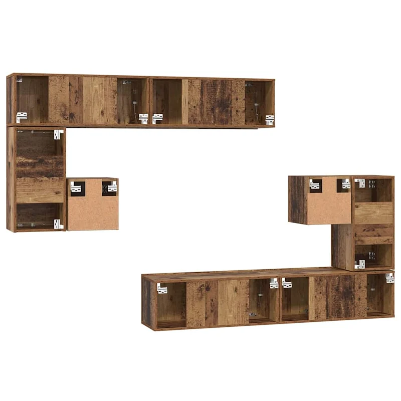 TV Units 4 pcs Old Wood Engineered wood