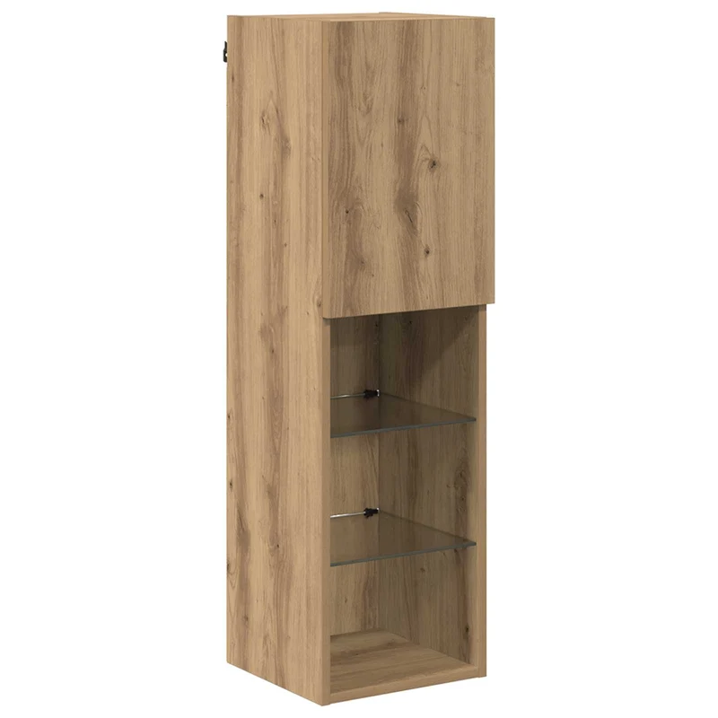 TV Wall Cabinet Set with LED Lights 7 pcs Artisan oak